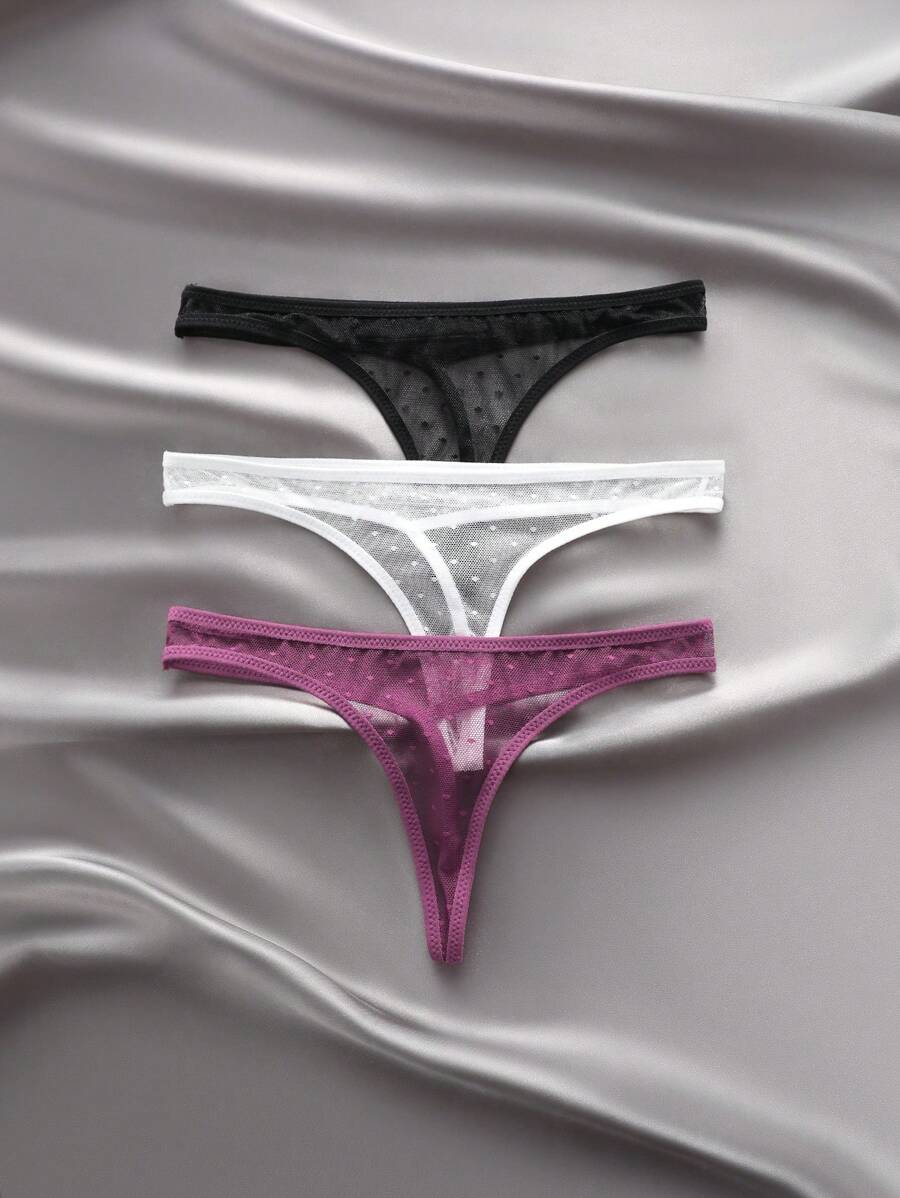 Snug Zone 女士性感蕾丝日常配套内裤内衣（3 件套） - 彩色 - 查看 1