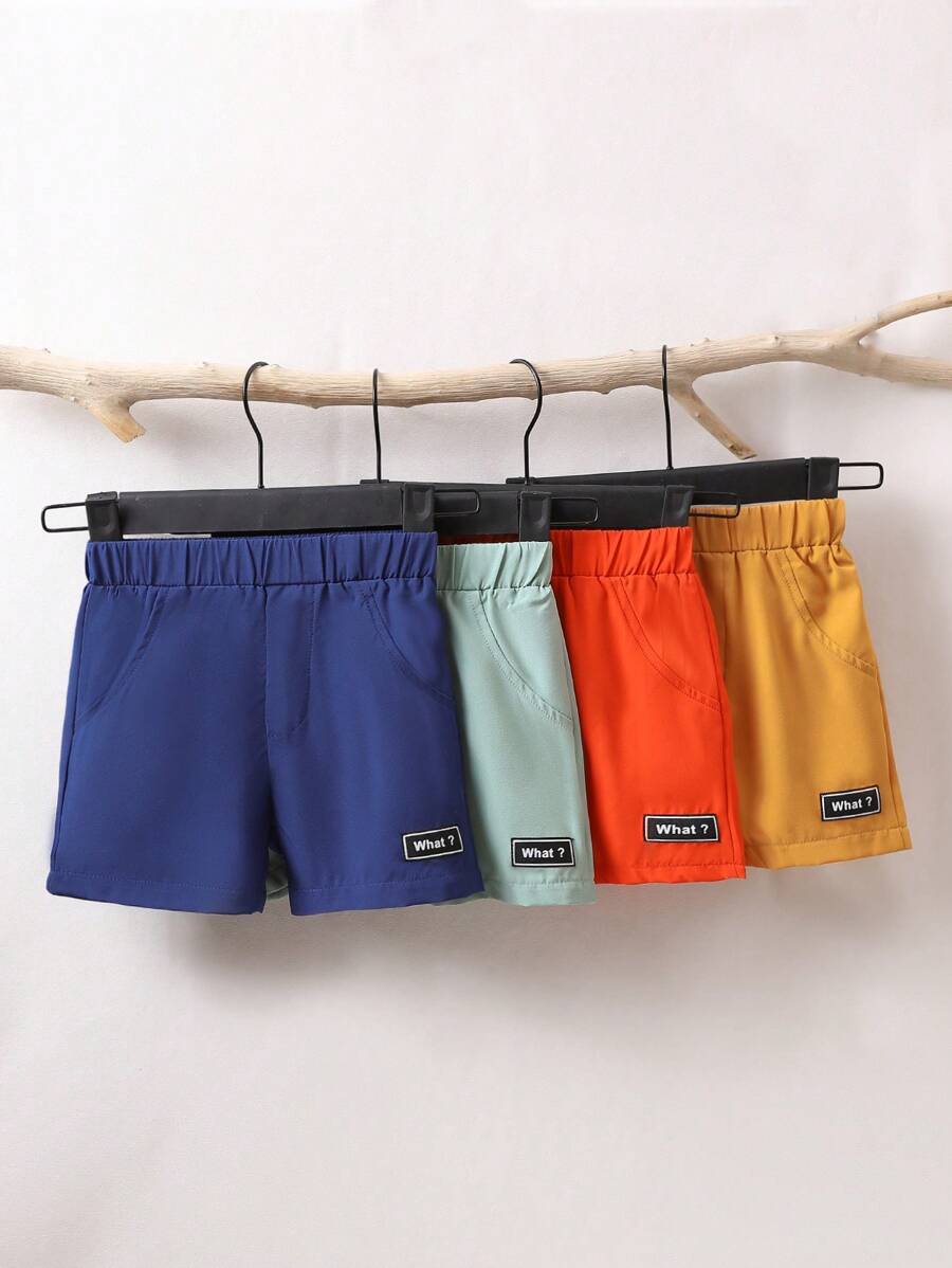 Summer Fashionable Plain Patchwork Shorts For Baby Boys - Multicolor - View 1