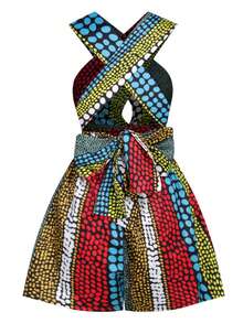 Style Digital Printed DIY Multi-Way Jumpsuit Casual Loose Romper - Red - View 7