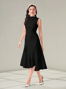 Modelyn Women's Solid Color Simple, Elegant And Sleeveless Dress, Semi Formal Dress Long Evening Dresses