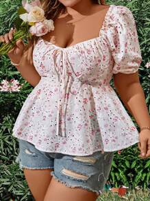 Sunnyshic 大尺碼女士時尚印花短袖襯衫 - 彩色 - 查看 2