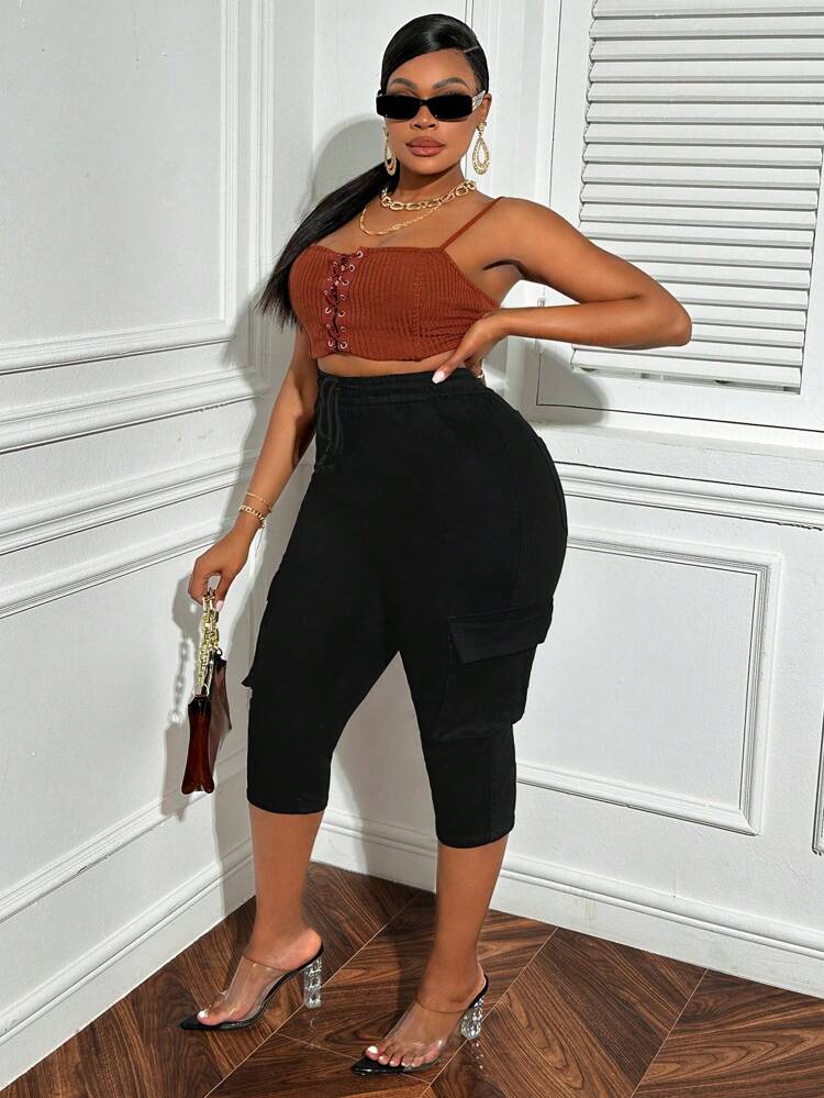 Plus Size Stretchy Casual Denim Skinny Pants