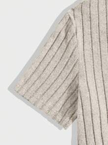 Manfinity VCAY Men Summer 3-Piece Set Knitted Casual Round Neck Short Sleeve Striped T-Shirt - Multicolor - View 7