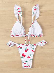 Swim Mod Summer Beach Women's Cherry Printed Bikini Set - Multicolor - View 3