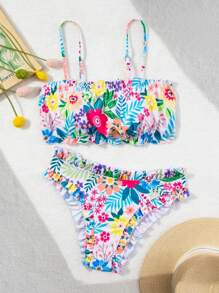 SHEIN Swim Bộ bikini băng đô in ngẫu nhiên thời trang đi biển mùa hè dành cho nữ - Nhiều màu - Xem 6