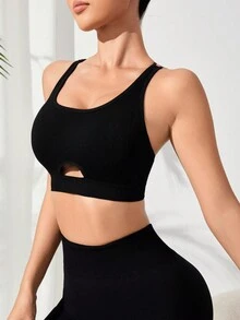 Easithlete Hollow Elastic Fashion Shockproof Sports Bra
