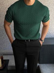 Casual Short Sleeve Solid Color Knit Top main image 0