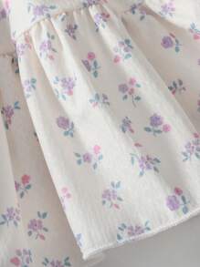 Baby Girl Spring/Summer Fresh And Cute Printed Dress - Apricot - View 4