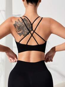 Easithlete Hollow Elastic Fashion Shockproof Sports Bra