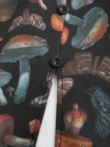 ROMWE Fairycore Kích thước lớn NỮ Đúng mốt Dài In Váy Với Khe nứt bên Và Trắng Thắt lưng - Nhiều màu - Xem 8