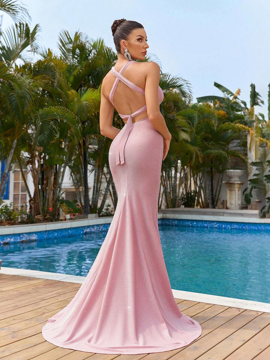 Sherina Dress, Pink Shimmer
