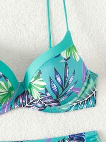 SHEIN Swim Summer Beach Women Bikini Set With Padded Cups (Random Floral Pattern) - Multicolor - View 6