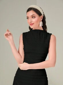 Modelyn Women's Solid Color Simple, Elegant And Sleeveless Dress, Semi Formal Dress Long Evening Dresses