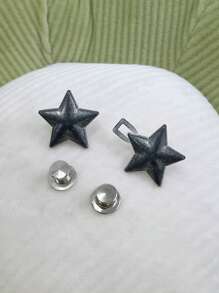 DAZY Star Shaped Button For Diy Clothing Decoration - Black - View 3