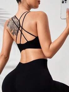 Easithlete Hollow Elastic Fashion Shockproof Sports Bra