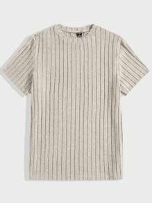 Manfinity VCAY Men Summer 3-Piece Set Knitted Casual Round Neck Short Sleeve Striped T-Shirt - Multicolor - View 4