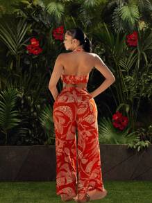 SHEIN SXY Orange Two Pieces Sets Summer Sets Boho Women Clothing Beach Vacation Women Clothes Linen - Orange - View 9