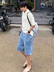 DAZY Men Summer Plain Knit Top,Fall Clothes - White - View 6