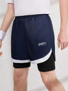 Ropa deportiva 2 en 1 para adolescente en unicolor - Negro - View 1