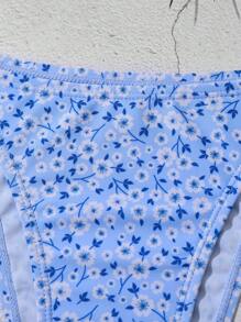 SHEIN Swim Women Floral Print Bikini Bottom For Beach Vacation,Summer Beach