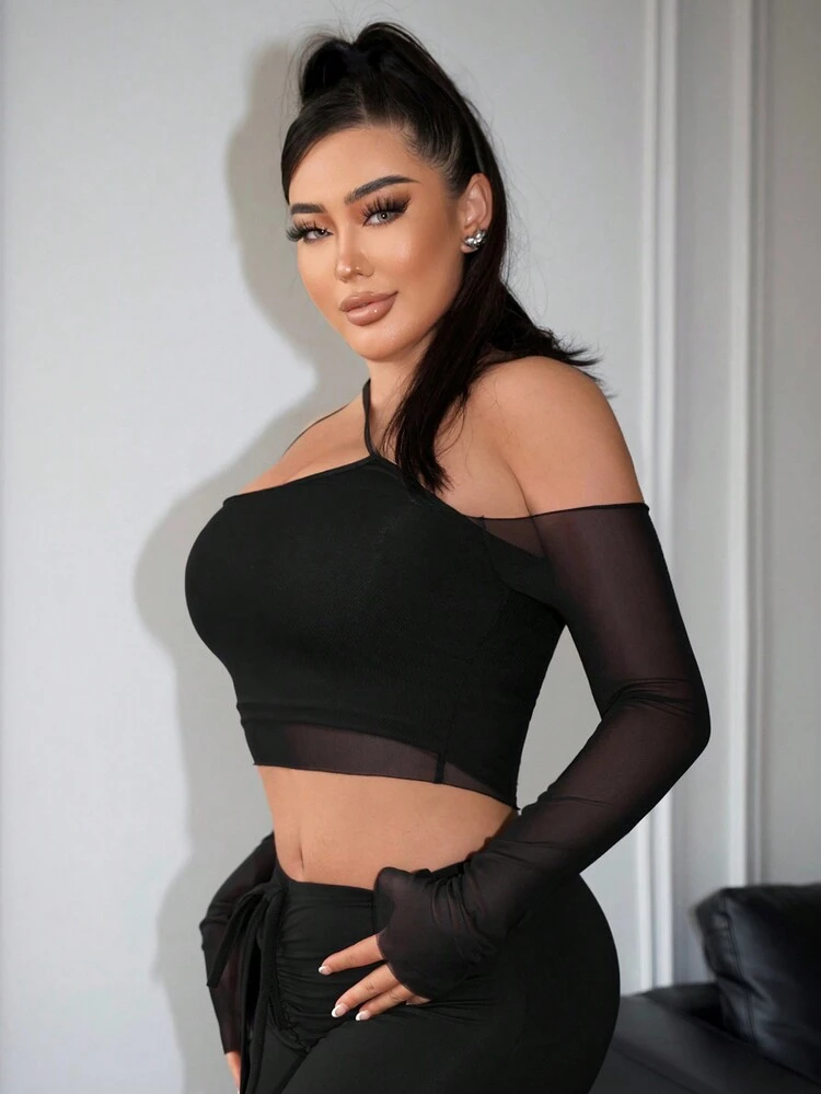 Women Off Shoulder See Through Casual Spring And Summer Top