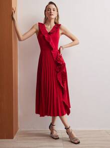 MOTF PREMIUM VÁY DỆT CỔ XUẤT XUẤT DỆT - Đỏ - Xem 7