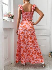 Breezaya Conjunto de dos piezas elegante y estampado para mujer, ideal para el estilo veraniego de vacaciones