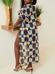 SHEIN Slayr 3pcs/Set Tie-Dye And Plaid Printed Separated Bikini Set With Top, Bottom And Skirt Summer Beach - Multicolor - View 7