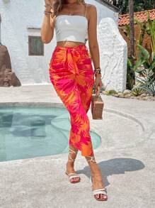 Breezaya Women Fashionable Random Printed Skirt With Vacation Style For Summer