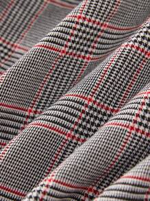 SHEIN Unity Quần ống rộng họa tiết lưới thông thường cỡ lớn - Đỏ - Xem 4
