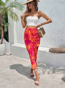 Breezaya Women Fashionable Random Printed Skirt With Vacation Style For Summer