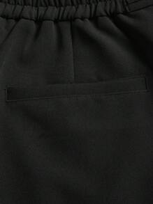 AKNOTIC Business Casual Easy Care Solid Woven Business Men Suit Trousers - Black - View 13