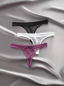 Snug Zone 女士性感蕾丝日常配套内裤内衣（3 件套） - 彩色 - 查看 4