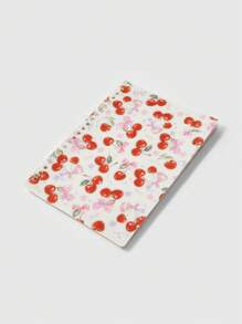 ROMWE Kawaii SHEIN x Jess Cuaderno de dibujo con estampado de cerezas, para la escuela - Multicolor - Ver 2