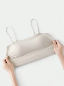 LUVLETTE Áo lót Dream Curve 2ndSkin màu xám không gọng, liền mạch, có đệm ngực, kiểu dáng thoải mái, thích hợp mặc nhà, thể thao, tập luyện hoặc mặc ngoài. Kích cỡ đa dạng, áo camisole ống, áo tanktop, thoải mái, là món đồ không thể thiếu, cũng phù hợp cho thiếu nữ, trẻ em và các bé gái. - Màu Xám nhạt - Xem 11