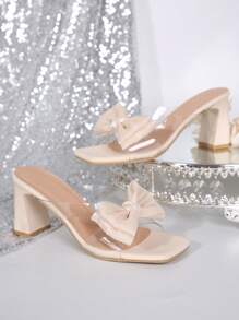 Sandalias de tacón alto con moño dorado para mujer, apropiadas para citas, compras, ir al trabajo, eventos de negocios, banquetes y fiestas, ideales para verano y otoño