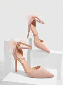 CUCCOO HITCHD Tacones de moda, tacones para graduación, tacones para el baile de graduación para el verano, Navidad, otoño y Año Nuevo - Albaricoque - Ver 3