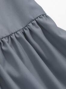 DAZY Women Fashionable Solid Color High Waist Long A-Line Skirt