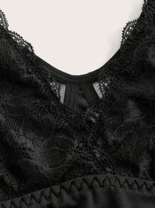 Moonlight&Mama Maternity Lace Splicing Women Front Open Nursing Bra 1pc - Black - View 5