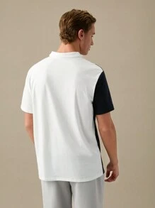 Manfinity VCAY Men Cotton Deer Print Colourblock Polo Shirt - Multicolor - View 5