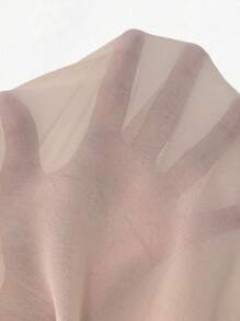 Breezaya 女性夏季假期露肩上衣，蘑菇邊設計配長袖和露肚長度，與分裂擺中長裙二件套 - 杏色 - 查看 5