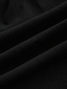 SHEIN MOD Mùa hè Plus Size Nữ Nơ Trang Trí 3D Nụ Hoa Viền Dây Thắt Nơ Cổ - màu đen - Xem 4