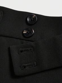 AKNOTIC Business Casual Easy Care Solid Woven Business Men Suit Trousers - Black - View 6