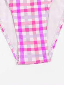 SHEIN Swim 格紋推（撑）高加強內托比基尼套裝 - 彩色 - 查看 6