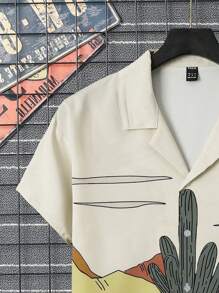 Manfinity Dauomo Men Cactus Print Shirt - Multicolor - View 6