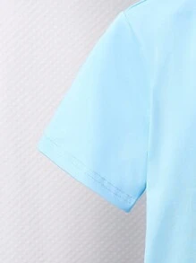 SHEIN Fashionable Summer Short Sleeve Top And Shorts Set With Simple  Face Print For Tween Boys, School, Campus, College