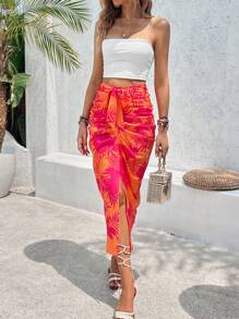 Breezaya Women Fashionable Random Printed Skirt With Vacation Style For Summer
