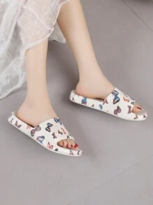 Fashionable Graffiti Slippers For Women, Summer Wear 2024 New Style Dissolving Thick-Soled, Versatile, Height-Enhancing And Ins Open-Toe Slides