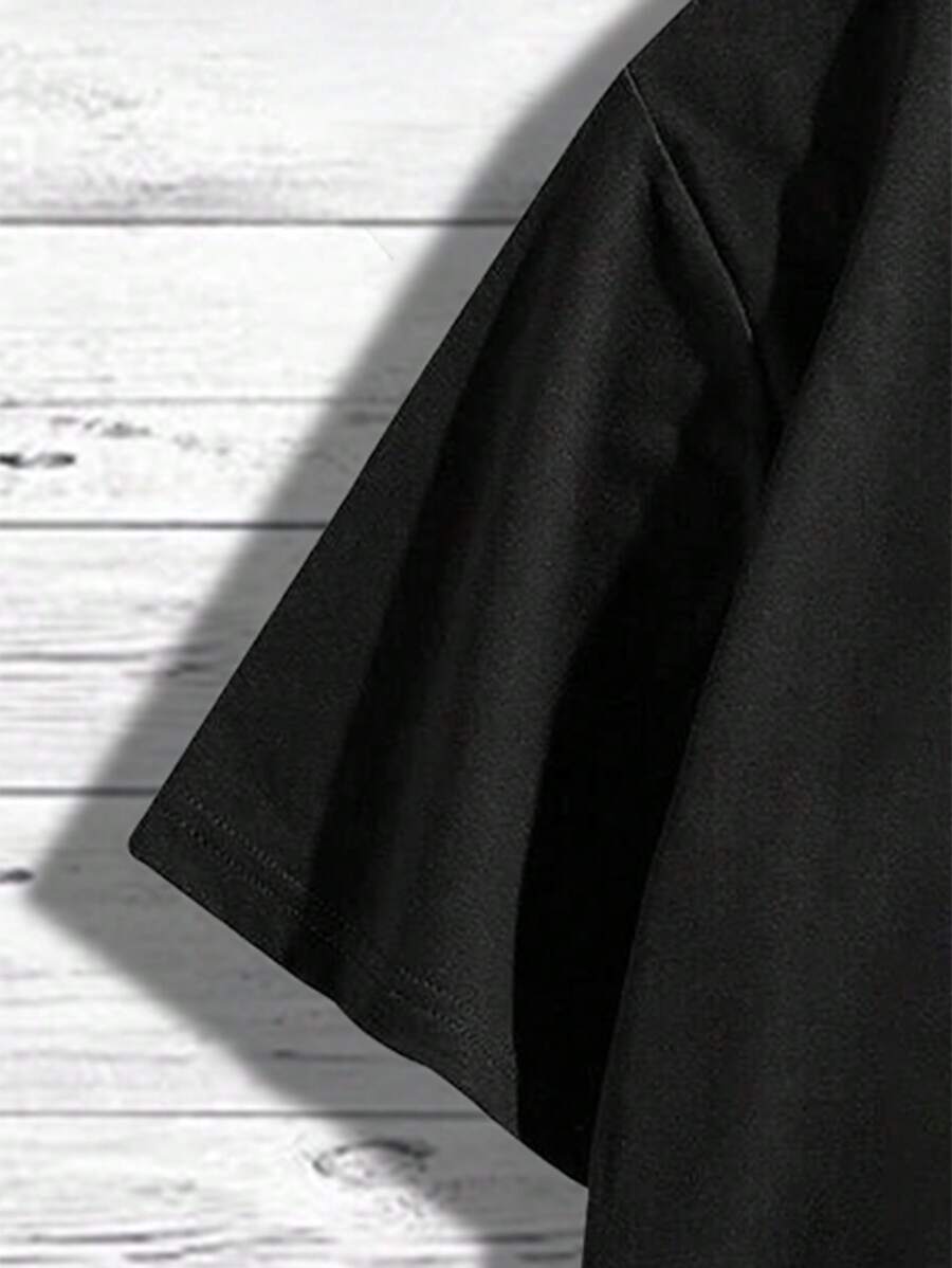 Manfinity Homme Men Plus Size Fashionable Printed English Letters Short Sleeve TShirt SHEIN USA