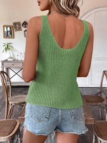 Chiquease 女士純色休閒度假風格坦克背心毛衣